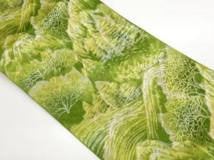 山並みに木々模様織出し名古屋帯